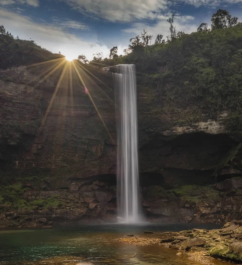 Phe Phe falls, another hidden gem in Meghalaya is one of the most beautiful waterfall.