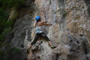 Rock Climbing on Limestone Karsts